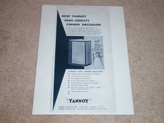 Tannoy GRF Corner Speaker Ad,1955,Specs, Article,Britis h