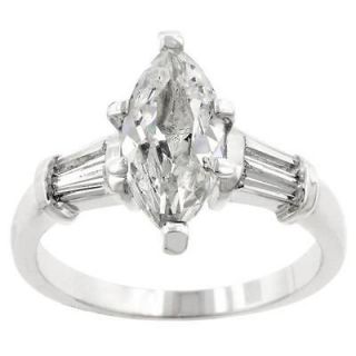 Marquise 14K White Gold GB 2.0ct Simulated Diamond Engagement Ring