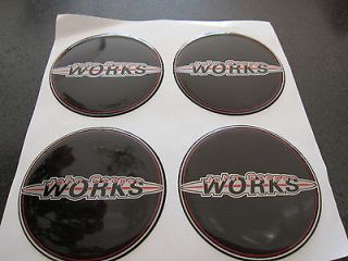 50mm john cooper works wheel centre center caps badges x4 mini black