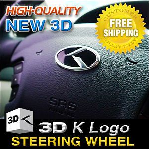 3D K LOGO Steering Wheel Emblem Badge Fit KIA 2010   2012 SORENTO R