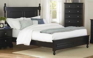 MORELLE COTTAGE BLACK WOOD QUEEN/ KING LOW PROFILE BED