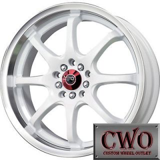 17 White Drag DR 55 Wheels Rims 4x100/4x114.3 4 Lug Civic Integra