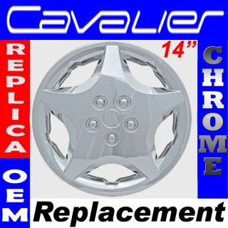 Cavalier Snap On CHROME 14 Hub Cap 5 Spoke OEM Steel Wheel Skin Cover