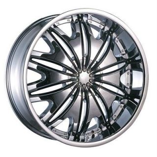 24 inch Velocity VW820 Chrome Wheels Rims 5x120 +13