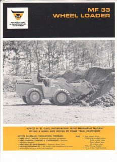 Brochure   Massey Ferguson   MF 33   Wheel Loader   1968 (EB334