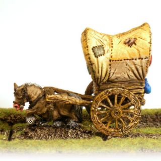 thebattleforge 28mm Two Wheeled Wooden Cart and Pony Variations