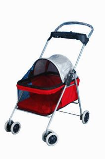 New BestPet Cute Red Posh Pet Stroller Dogs Cats w/Cup Holder