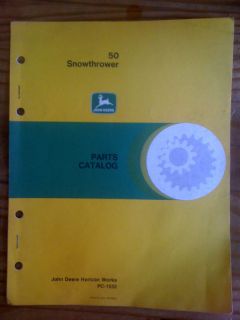 John Deere Parts Catalog for 50 Snowthrower PC 1532