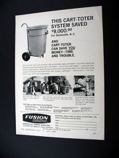 Fusion Cart Toter System Statesville NC Use print Ad