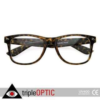 Fashion Frame Clear Lens Wayfers Glasses Nerd Geek Eyewear (Tortoise
