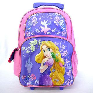 Disney Princess Rapunzel 16 Girls Rolling Wheels Pink Purple Backpack