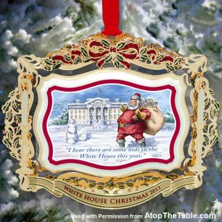 2011 Official White House Ornament Teddy Roosevelt Gold Plated Made in