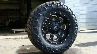 Fuel Wheels Boost Black Machined 6x135 33 Nitto Trail MT Ford F150