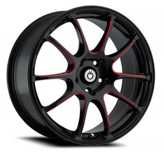 17 Konig Illusion Black Red Wheels Rims 5x4 5 5 lug Acura Honda Nissan