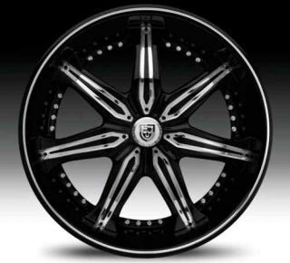 Lexani LX7 Black 305 30 26 Wheels Rims Tires Package