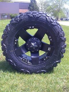 20 Wheels Rims XD Rockstar Matte Black with 35x12 50x20 Nitto Mud