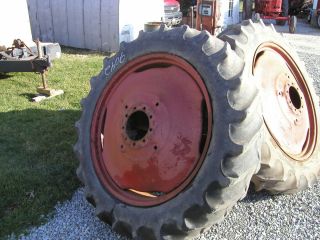 13.6x38 COOP tires & IH International tractor 9 bolt press steel rims