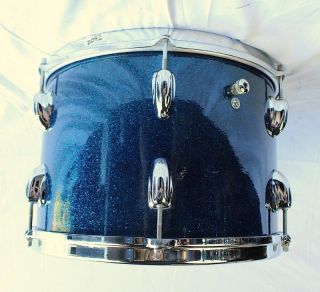 Blue Sparkle Tom Drum Brass Rims 60s Vintage Maple Mahogany