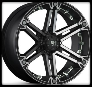 16 x 8 Tuff T01 Black Rims w LT285 75 16 Federal Couragia M T Wheels