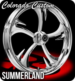 Colorado Custom Wheel Chrome Front Summerland 21 x 3 5 Harley 00 12