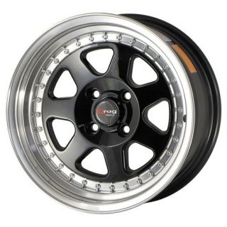 Drag Wheels DR 27 15x7 4x100 et10 Gloss Black Rims Civic Integra