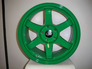 17 Rota Grid Green Rims Wheels 17x9 25 5x114 3 EVO9 evo8 STI