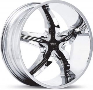 Status Dystany S822 Chrome W/ Black Wheels Rims 255 30 22 Tire Package