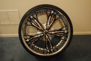 Diablo Angel Chrome Wheels Rims Low Pro Tire Package Wheel Rim