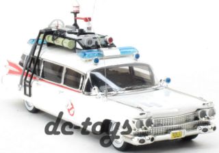 Hot Wheels Elite W1194 Ecto 1 Cadillac Ghostbusters 1 43 Diecast White