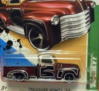 Lot of 2 2012 Hot Wheels Treasure Hunt 52 Chevy Pickup Truck 8 15