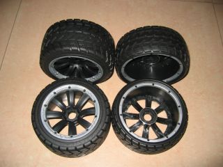 Road Tarmac Tires New 8 Spoke Wheels for 1 5 HPI KM Baja 5B RC Cars
