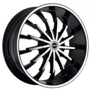 22 inch Strada Stiletto Black Wheels Rims 5x115 Uplander Venture 300