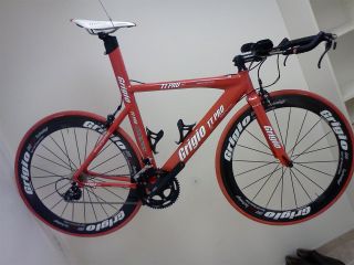 TT Pro Triathlon Time Trial Bike TT Carbon Wheels Grigio Red
