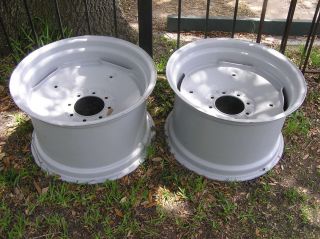 Pair of Case Tractor Back Hoe Rims 19 5 x 24 6 Center Hole 8 Lug