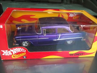 Hot Wheels Classics 55 Chevy Spectraflame Style Purple 1 18 H8769