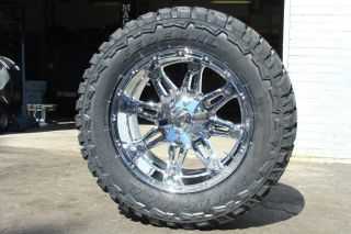 18 Fuel Hostage Chrome wheels rims 35x12 50R18 35 mud tires Federal MT