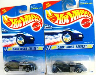 Mattel Hot Wheels 1995 Dark Rider Series 298 Twin Mill II 2 Variations
