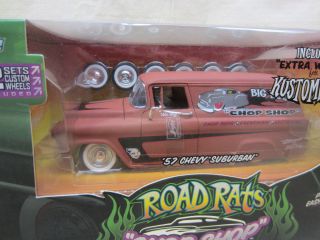 Primered 1957 Chevy Suburban Road Rats Extra Wheels 1 24 Scale