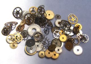 75 small vintage assorted gears cogs wheels Steampunk Watch Pieces and