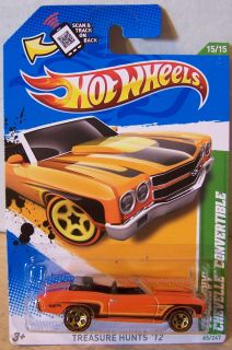 ctd Hot Wheels 2012 #065 70 Chevy Chevelle Conv. TREASUREHUNT/ORANGE