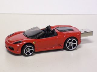 Ferrari F430 Spider Red Hot Wheels USB Flash Jump Drive 8GB