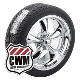  Staggered Chrome Wheels Rims Tires for Chevy rwd Cars 82 92