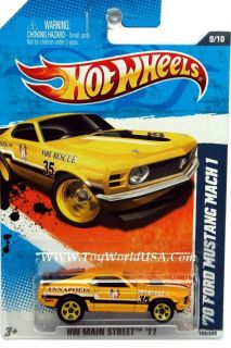 2011 Hot Wheels HW Main Street 169 70 Ford Mustang Mach 1 Yellow