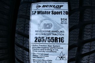 2NEW 205 55 16 Dunlop Winter Sport 3D 91H Shipping Disc