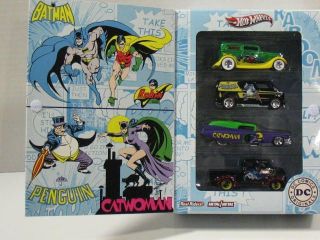 New 2011 Hot Wheels DC Comics 4 Car Set Batman 1 64  U S