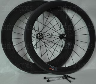Bike Bicycle 60 88mm Tubular Wheels Wheelset 3K Glossy Finish