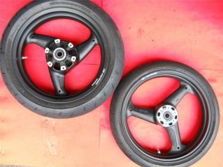 Monster 696 Marchesini Aluminum Black 3 Spoke Wheels w Tires