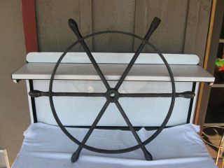 SHIP Boat Yacht Helm Steering Wheel Antique Vintage Iron