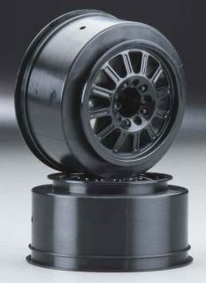 Rulux Black Rear Rims for Traxxas Slash 2WD # 3322B Wheels 12mm Hex
