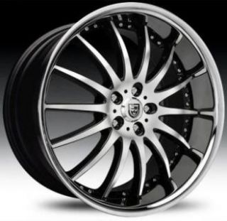 20 inch 20x8 5 Lexani LX 14 Black SS Lip Wheel Rim 5x105